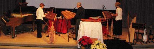 Stage setup for the audience to see and hear