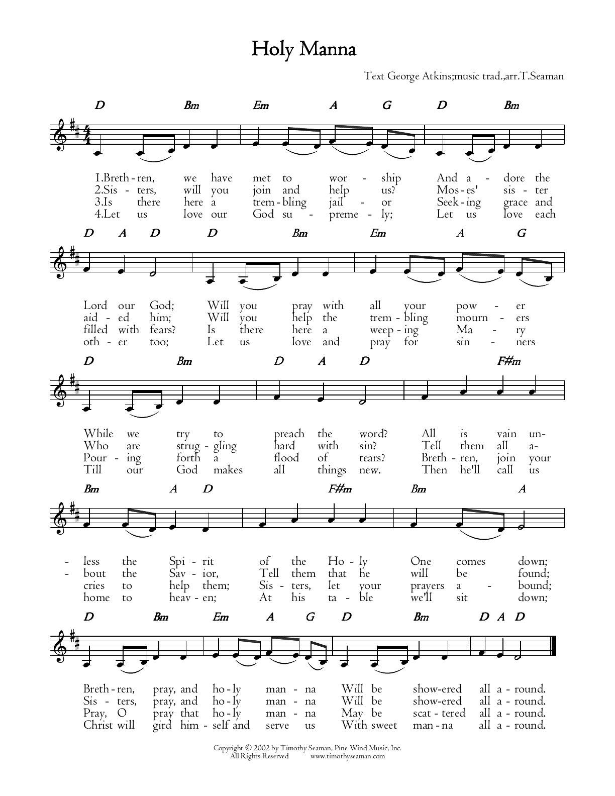 My Brother's Keeper (Hymnal Sheet) – Doug Little Songs